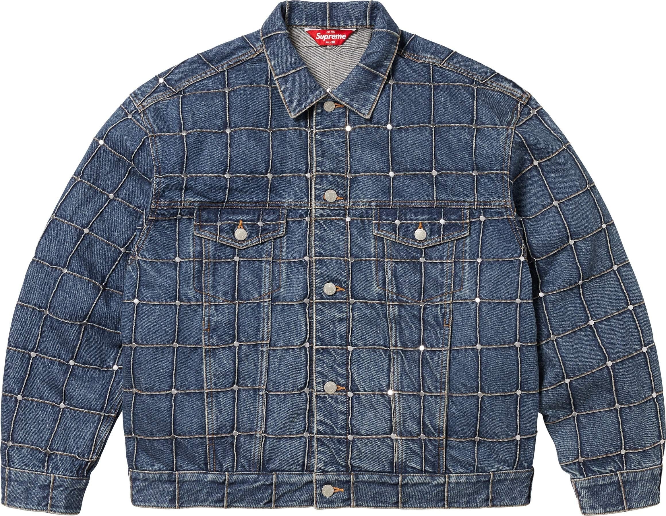 Studded Seam Denim Trucker Jacket view 7